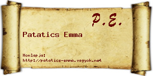 Patatics Emma névjegykártya